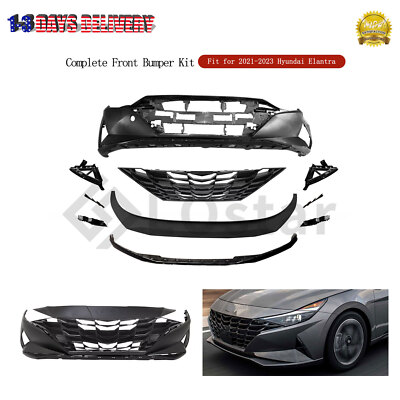 New Complete Front Bumper Kit Fits 2021 2022 2023 Hyundai Elantra Korea Built
