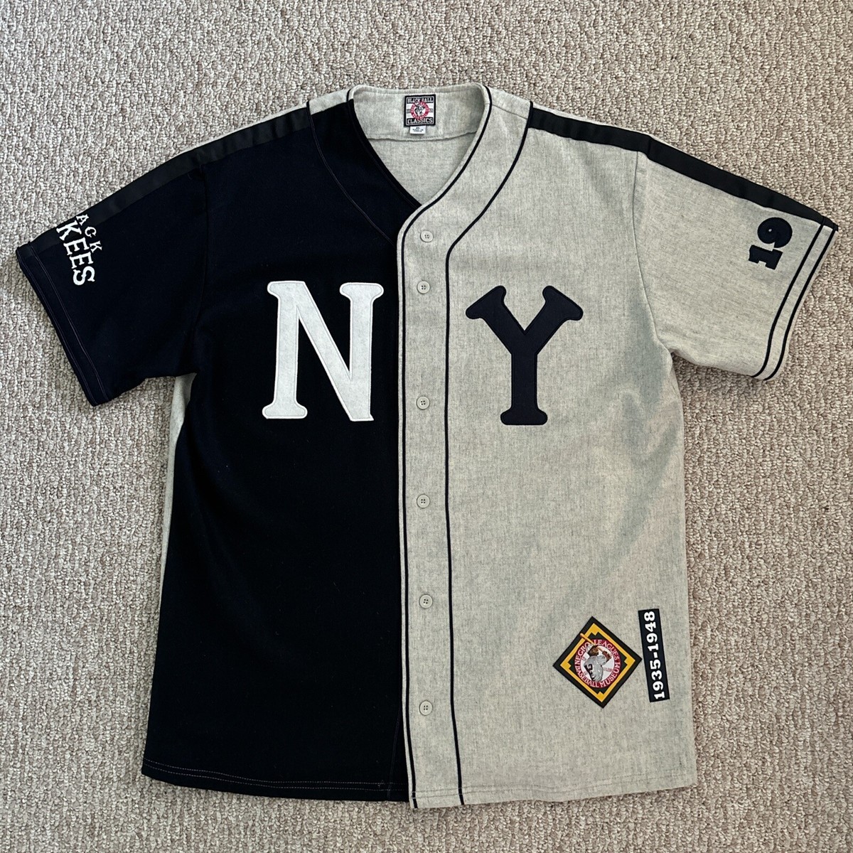 VTG Negro League NEW YORK BLACK YANKEES Jersey Shirt Sz XL