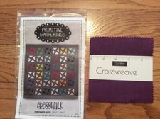 Moda Primitive Gatherings Crosswalk Quilting Pattern Crossweave 5" Charm Pack