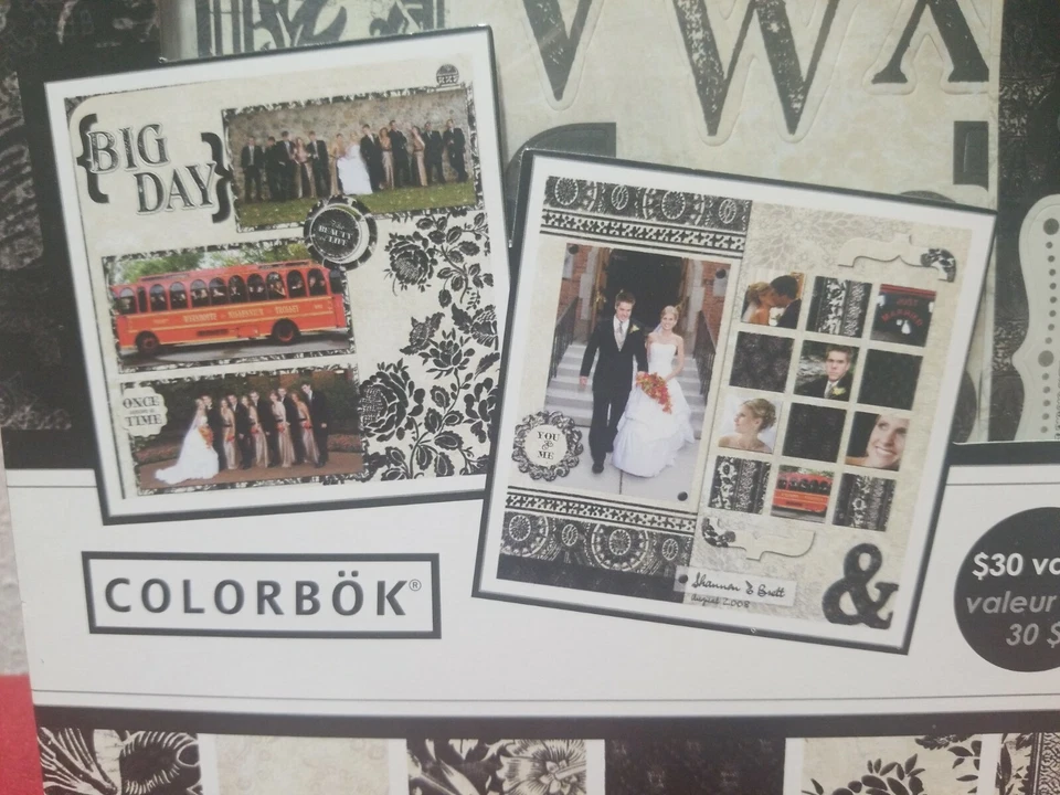 Álbum de recortes antiguo blanco y negro LOOK pegatinas de boda Foto 3 de 4