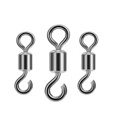 100/PCS Open Eye Hook Rolling Swivels Brass Fishing Line Leader Connector 5-12#