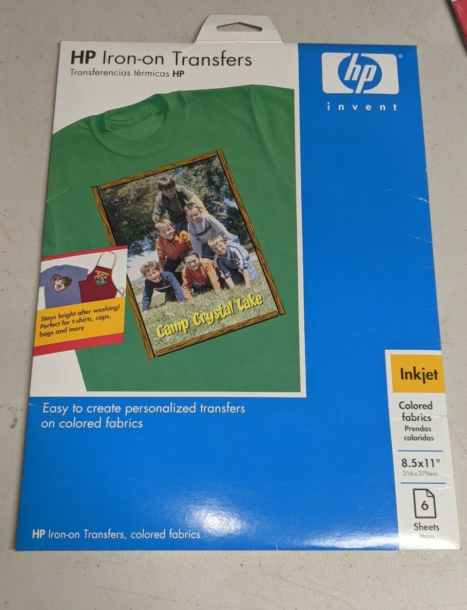 HP Ironon Transfers Colored Fabrics 8.5x11” 6 Sheets Inkjet New