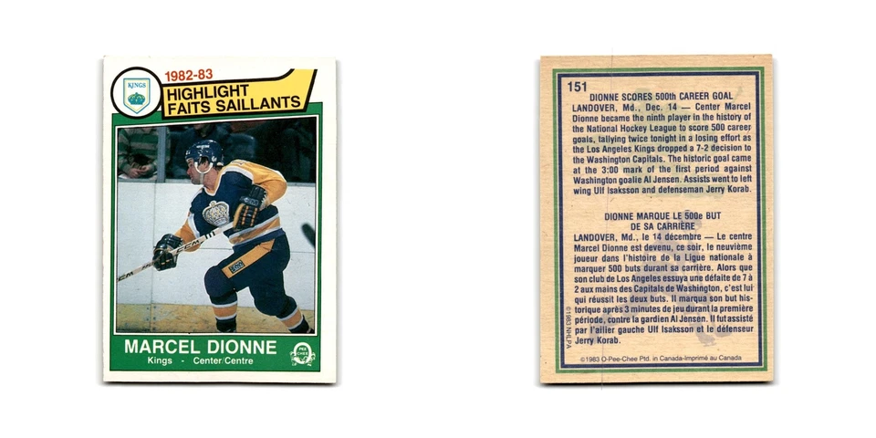 1983 O-Pee-Chee Marcel Dionne Los Angeles Kings #151 - Image 3 of 3