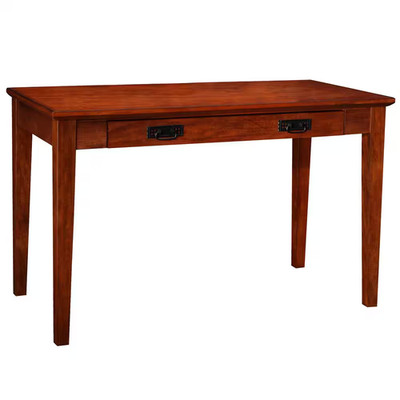 48 In.Mission Oak Laptop Writing Desk with Drop Front Keyboard Drawer