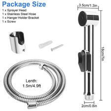 Toilet Shattaf Adapter Hose Bidet Sprayer Stainless Steel Handheld Shower Head