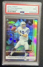 2002 TOPPS FINEST #1 Peyton Manning Refractor /250 - PSA 9 Mint - Colts - POP 7
