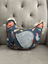 Handmade Upcycled Chicken Shaped 12 Throw Pillow - Farmhouse Style Henrietta