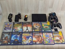 Sony PlayStation 2 Slim - Black - Games Bundle, Memory Card, 2 Pads 