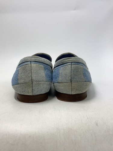 LOUIS VUITTON Loafers Upper Case Line Denim Ground 37 Indigo Sole Cracked Used - Picture 7 of 9