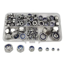 170Pcs M3 M4 M5 M6 M8 M10 M12 Hex Nut Assortment Set Stainless Steel 304(18-8...