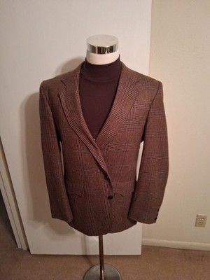 circle s western jacket Sz44R Brown Check Made In USA #2615