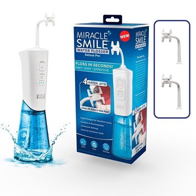Ontel Miracle Smile Water Flosser for Teeth&Gum Health, Unique H-Shaped Flossing