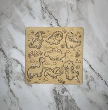 Eco wooden dinosaur puzzle for kids   9.5  x9.5    educational board toy   New