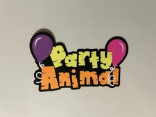 Party Animal Birthday Scrapbook Title Handmade Paper Pieced Die Cut