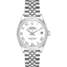 Rolex Datejust 28 Steel White Gold Roman Dial Ladies Watch 279174 Card