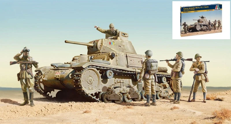 KIT MODELLINO MILITARE ITALERI M14/41 WITH ITALIAN CREW CARRO ARMATO SCALA 1:35 - Immagine 4 di 4