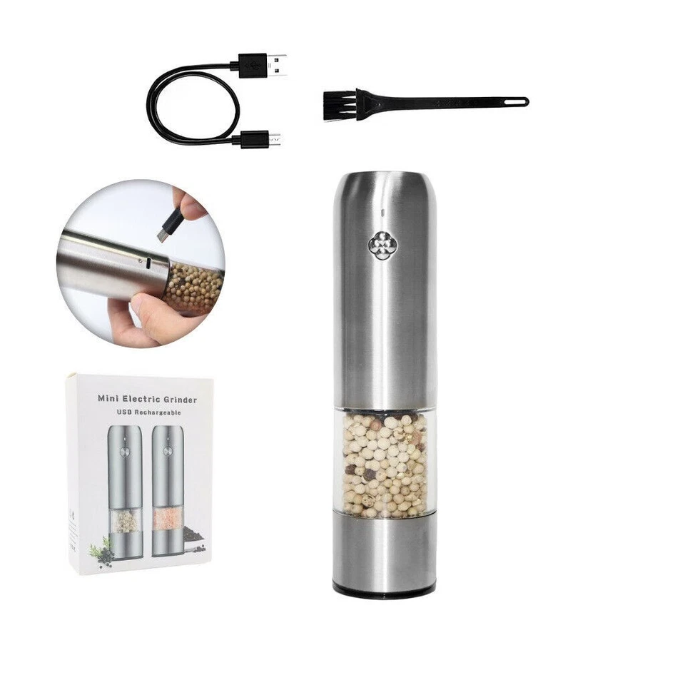 Hot Stainless steel MINI electric grinder outdoor spice automatic pepper grinder - Bild 2 von 4