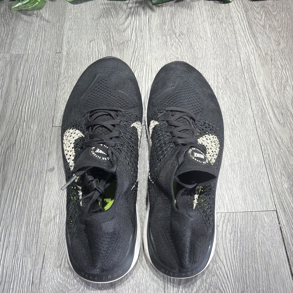 Nike Men\'s Free RN Flyknit 942838-001 Black Running Shoes Size 12 D Sneaker Nike 942838-001: Mens Free Run Black/White Running Sneakers  main image 4
