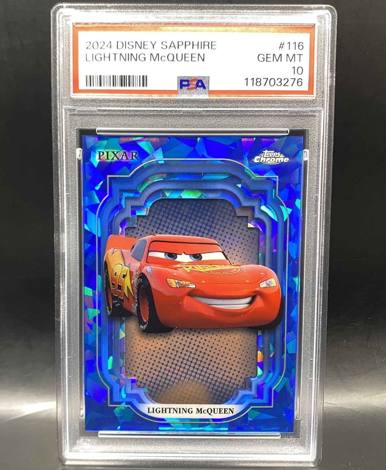 2024 Disney Topps Chrome Sapphire Lightning McQueen #116 PSA 10 GEM MINT