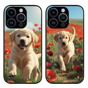 Golden Labrador Puppy Dog Phone Case Photo côtés doux Verre Premium retour