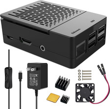 Case for Raspberry Pi 3 Kit with 3010 Quiet Fan, 3 Pcs Heatsinks, 5V 3A Micro US