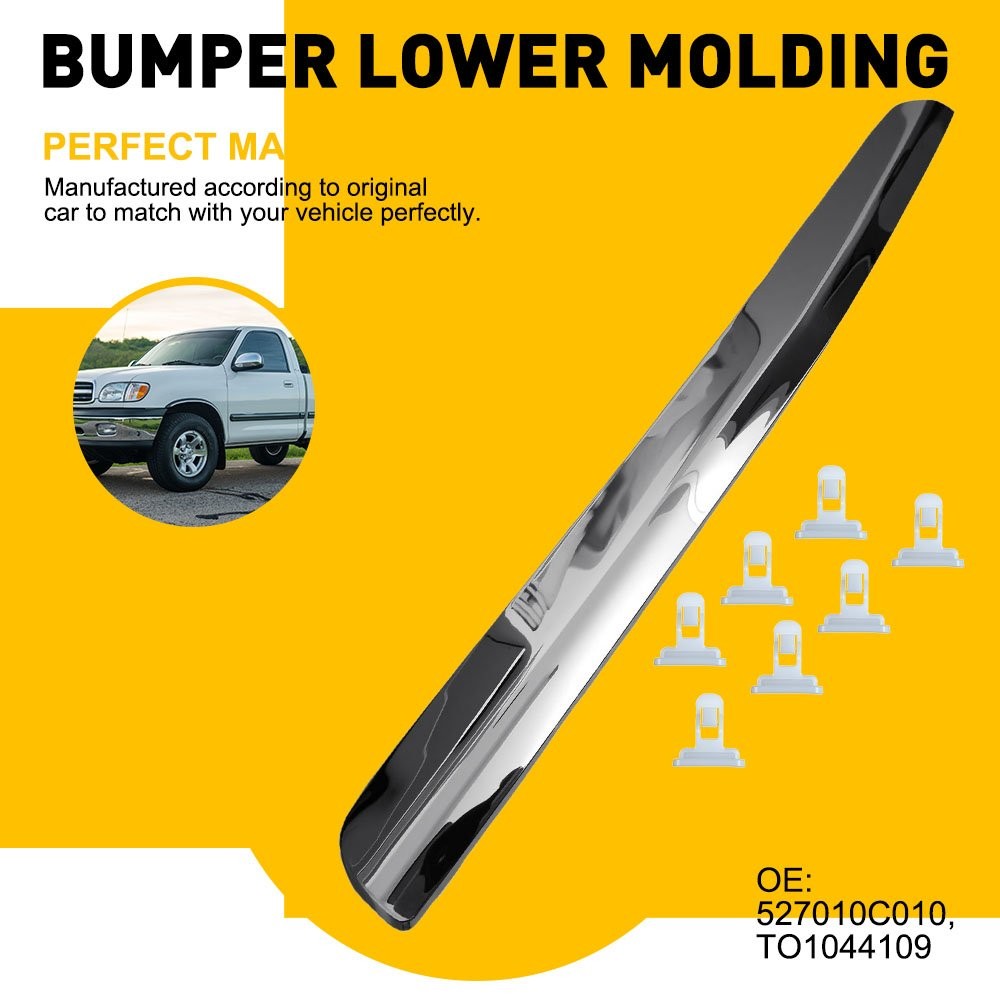 New Chrome Lower Molding Trim Fits Front Bumper 2000-06 Toyota Tundra TO1044109