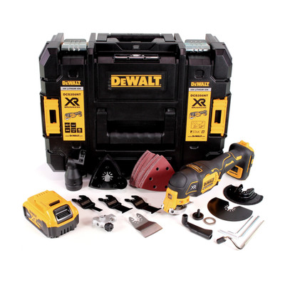 DeWalt DCS 356 NT Akku Multitool 18 V + 1x Akku 5,0 Ah + 19 tlg. Zubehör + TSTAK