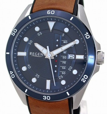 Regent DAY DATE Steel BA-636 Herrenuhr 44 mm - 10 ATM WR Sondermodell
