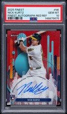 2025 TOPPS FINEST FINEST AUTOS RED REFRACTOR #NK NICK KURTZ 2/5 PSA 10