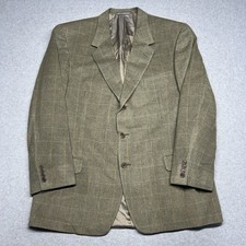 Ermenegildo Zegna Mens Sz 44L Windowpane Blazer Wool Cashmere Blend Luxury Italy