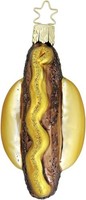 Christbaumschmuck Coburger Bratwurst Glas 9 Cm Braun Gold