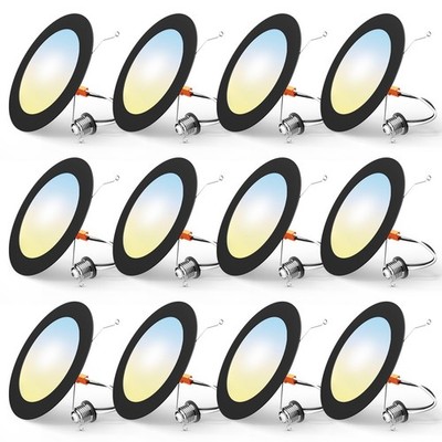 FREELICHT 12 Pack Retrofit LED Recessed Lighting 6 Inch, Selectable 2700K/300...