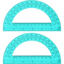 2 Pcs 6 Inch Plastic Protractor Math Protractors 180 Degrees Angle Turquoise