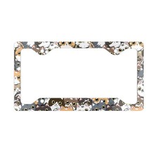 Cute Cats Pattern Metal License Plate Frame Kawaii Kitty Faces