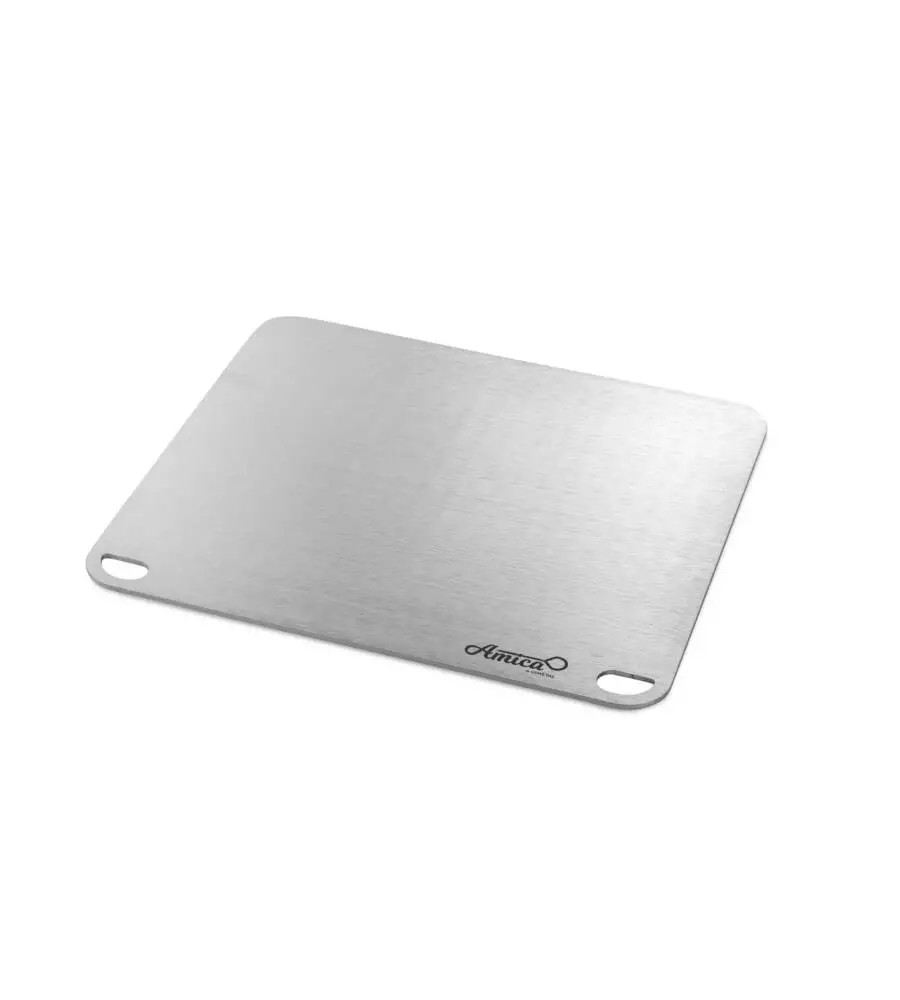 Gimetal Piastra Acciaio Inox 4mm 40x35 cm - Cottura Professionale Pizza