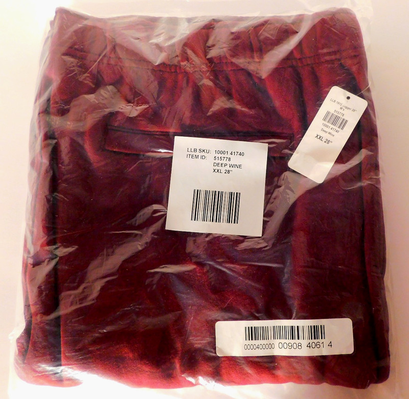 LL Bean Ladies Deep Wine Jogger Pants Size 2XL 28" NWT