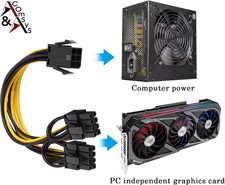 Adapter 6 Pin Buchse auf 2x 8 Pin (6+2) Stecker PCI-E Grafikkarte Kabel 20cm