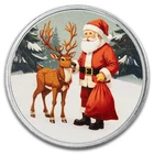 2025 Pamp USA Minted Santa's Workshop Colorized 1 oz Silver Round with box