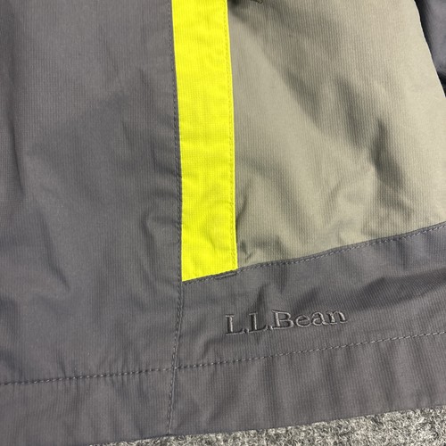 LL Bean Boys Size Medium (10-12) Hooded Windbreaker Jacket Gray Green Outdoor - Picture 2 of 12