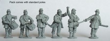 28mm ACW Confederate Infantry Command in Frock Coats and Kepis Perry Metal YHP