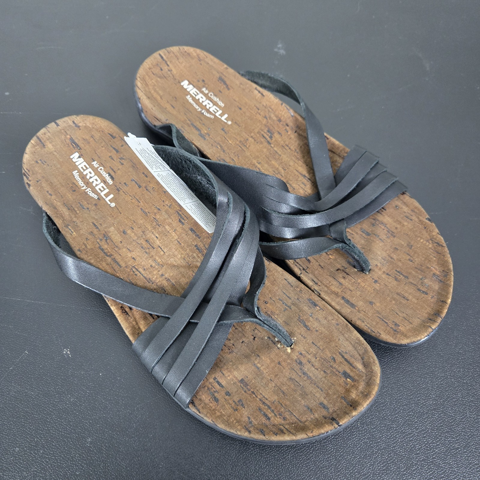 Sandali Merrell donna District Mahana Post taglia 9 neri con cinturino memory foam nuovi con etichette