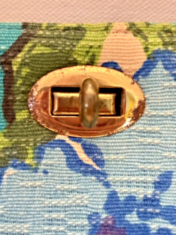 Bolso de mano vintage de tela floral MARGARET SMITH Gardiner Maine con asa superior Foto 3 de 4