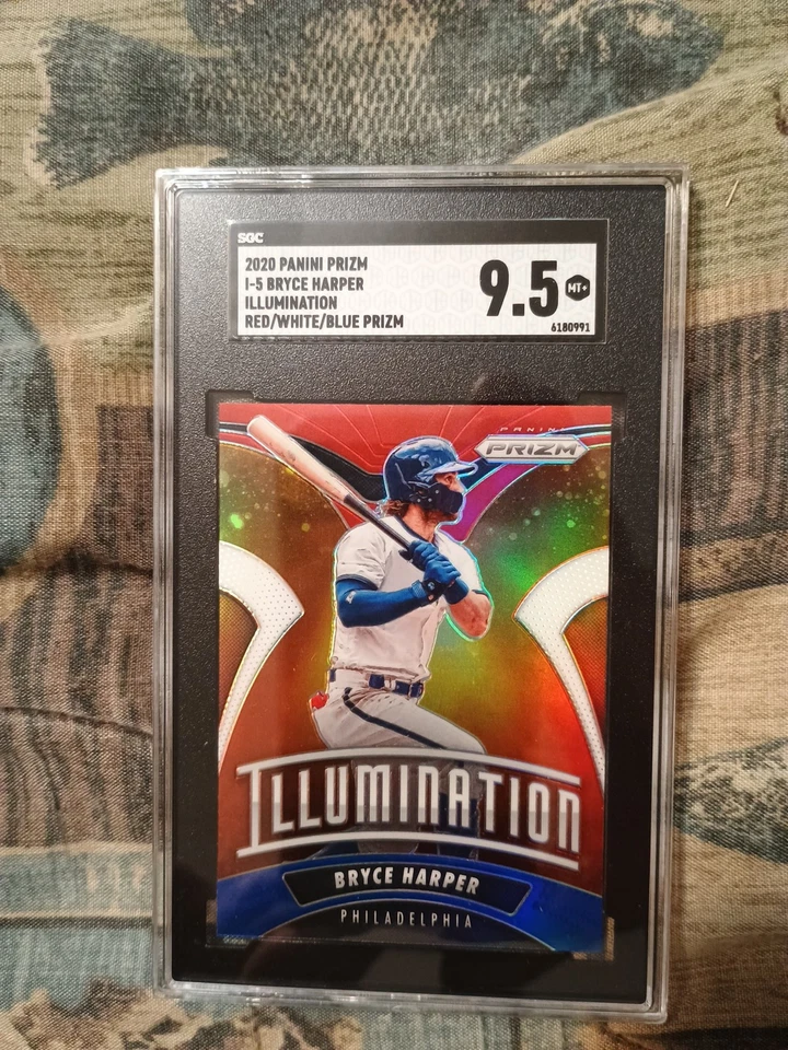 Bryce Harper 2020 Panini PRIZM Illumination RED WHITE BLUE 🔥SGC 9.5 🔥Low Pop🔥 - Image 2 of 4