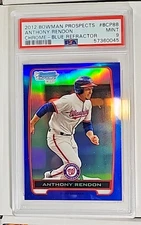 2012 bowman chrome #BCP88 anthony rendon rc; blue /250 rookie refractor PSA 9