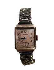 RELOJ NIVADA VINTAGE MUJER CUERDA MANUAL HECHO EN SUIZA TONO ORO ROSA FUNCIONANDO