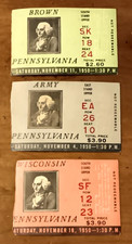 3 Vintage 1950 Brown Army Wisconsin Pennsylvania College Football Tickets NCAA