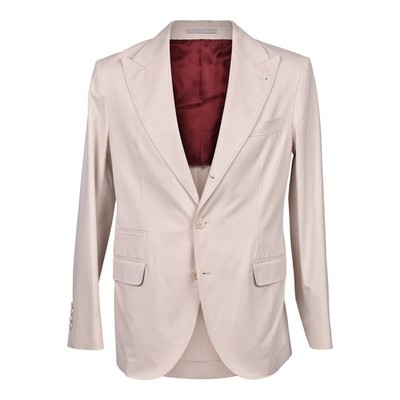 BRUNELLO CUCINELLI MEN'S BEIGE THREE-BUTTON CASUAL SUIT MSRP $4995