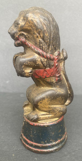 VINTAGE A.C. WILLIAMS CAST IRON CIRCUS LION STILL BANK