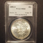 1898 *O* MORGAN SILVER DOLLAR *PCGS MS64* FREE SHIP! - G1866