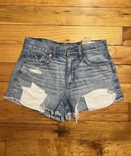 American Eagle Vintage Hi-Rise Festival Denim Cut Off Shorts Blue Size 4